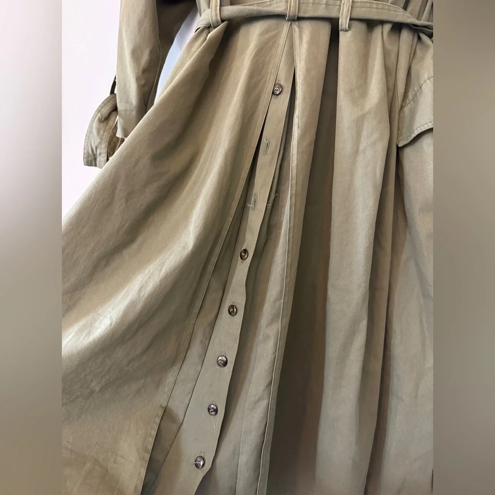 Vintage Together Olive Women's Trench Coat - Picture 9 of 16